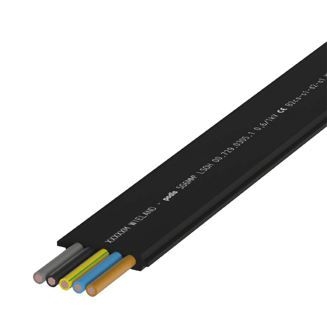 Wieland Vlakbandkabel | 5x16mm2 | black | Per Meter