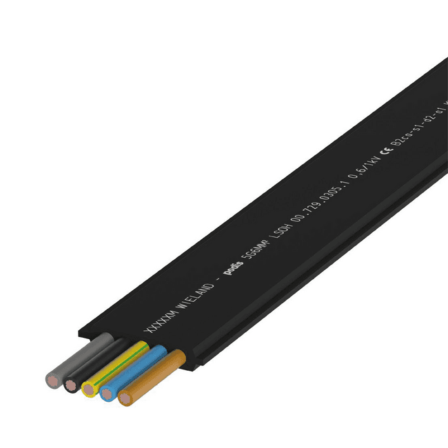 Wieland Vlakbandkabel | 5x16mm2 | noir | Per Meter